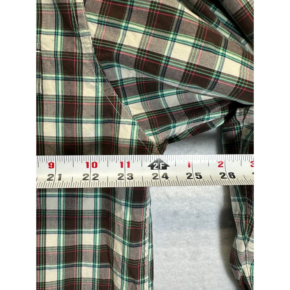 Cinch Men Long Sleeve Button Down USA Cotton Plaid Size L Western EUC Brown Gr. - Picture 6 of 9